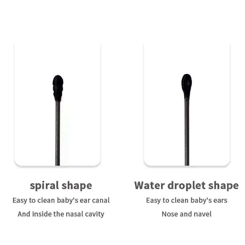 100 قطعة/صندوق مزدوج الرأس أعواد قطنية عصا الأذن ملعقة الأذن ماكياج نظيف مانيكير مسحات القطن أدوات تنظيف المتاح