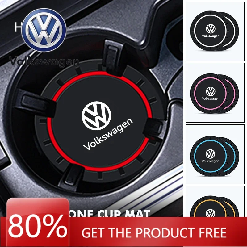 

For VOLKSWAGEN VW 2pcs Car Water Cup Drink Holder Anti Shake Fixed Anti-slip Mats For Volkswagen VW Scirocco Jetta Beetle Golf 4