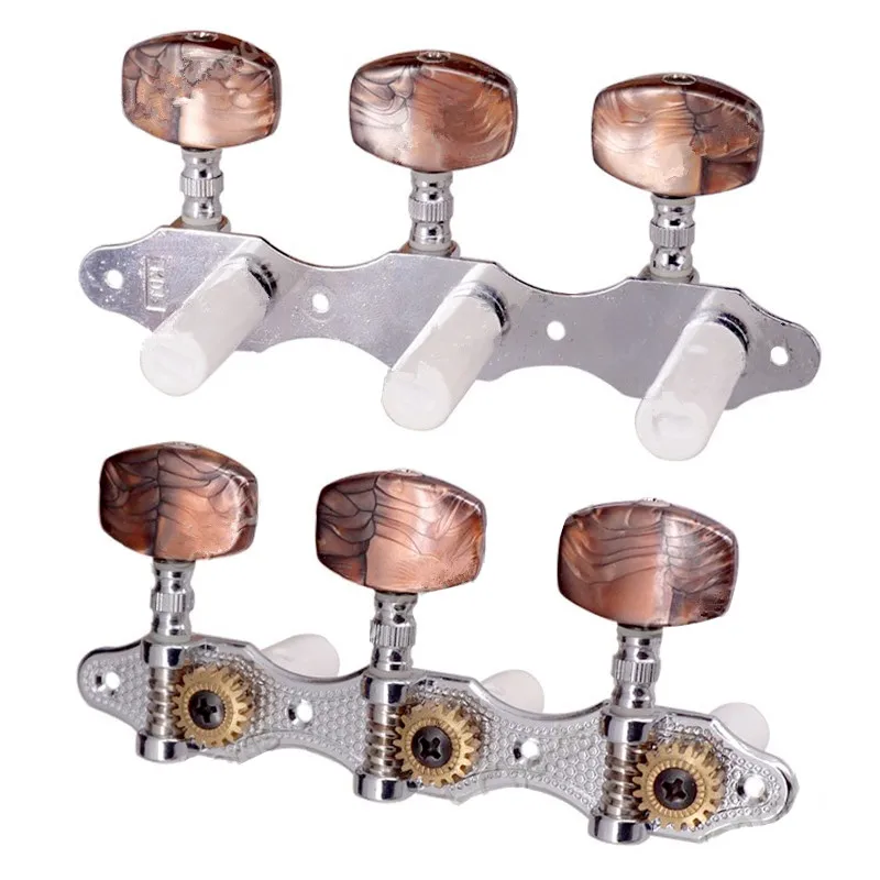 EIN Satz Kaffee, großer quadratischer Knopf, Stimmwirbel für klassische Gitarre, Stimmwirbel, Mechaniken, Musikinstrumentenzubehör – Detail 1