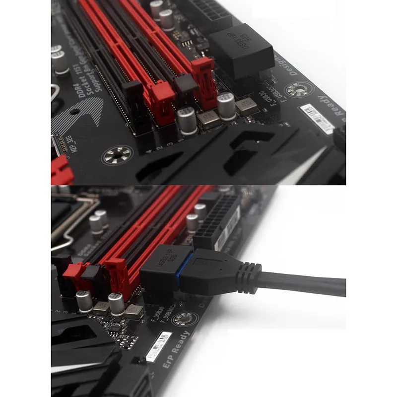 USB 3.0 19Pin 20Pin Motherboard Header Adapter - 90 Degree Angle Connector for Streamlined Cable Management Effortless PC