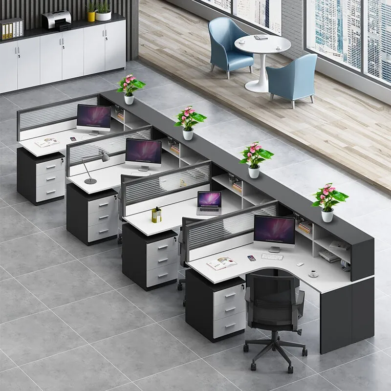 Modern Office Table Modular desk Cubicle Workstation Office Furniture Office partition table and chair set Bureau de travail