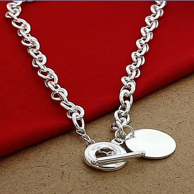 925 Sterling Silver Round Necklace, Charm Trend Gift