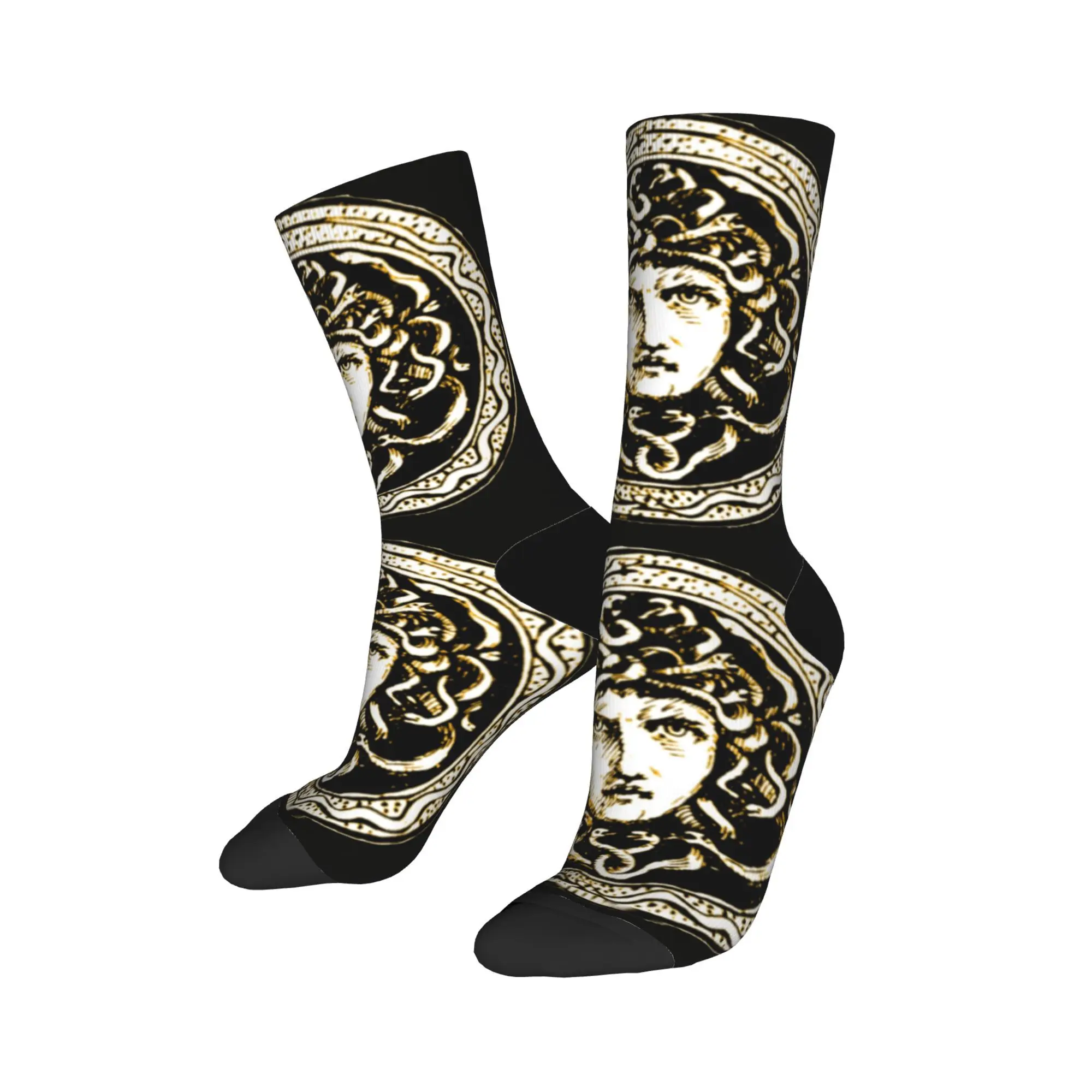 Medusa Pallas Athena's Aegis Socks Men Women Funny Greek Goddess Mythology Socks Spring Autumn Winter Middle Tube Socks Gifts