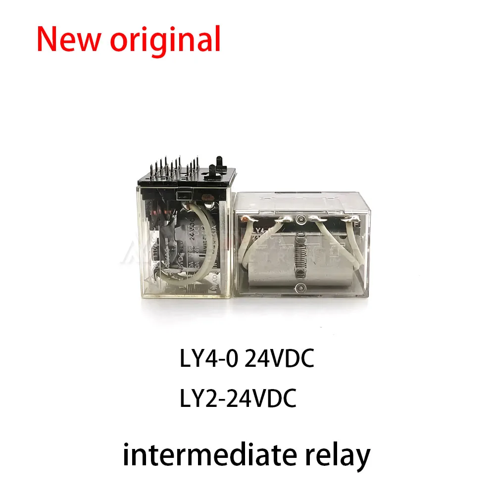 (5pcs) 100% New relay LY4-0 24VDC LY2-24VDC Intermediate relay 4 open 4 close 14 pin position