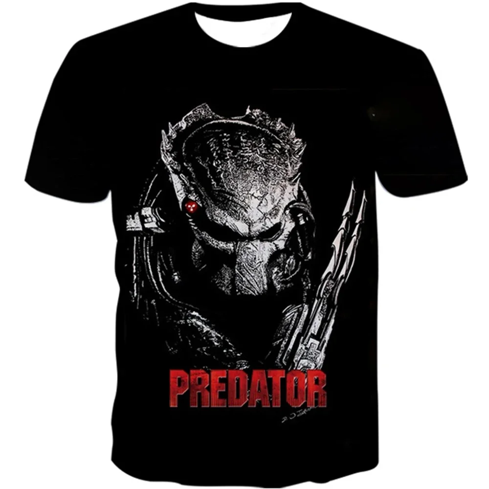 Creative Horror Design Predator 3D Printing Men's T-shirt Summer Fashion Leisure Cool Personality Street Style Short Sleeve Tees