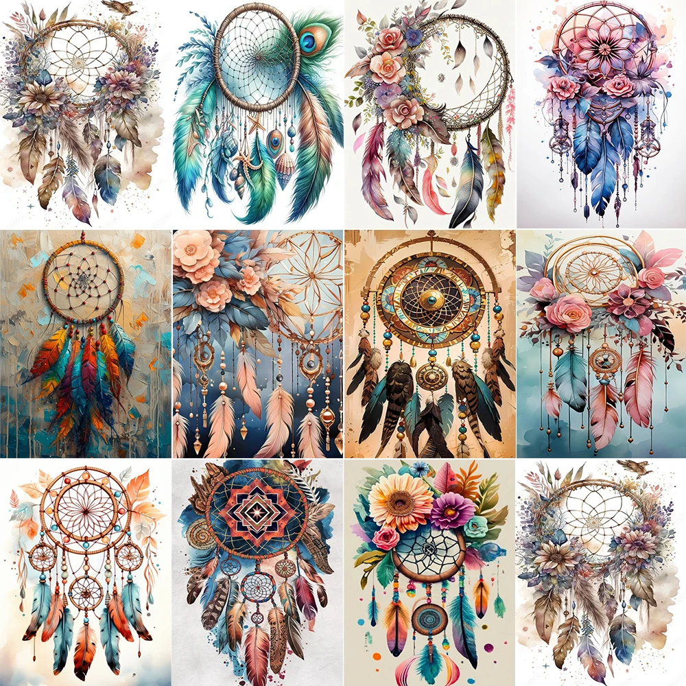 

Coloring By Numbers Oil Paint Kits Dream Catcher Canvas Painting For Bedroom Wall Home Decor Dreamcatcher Art Picture Pintura