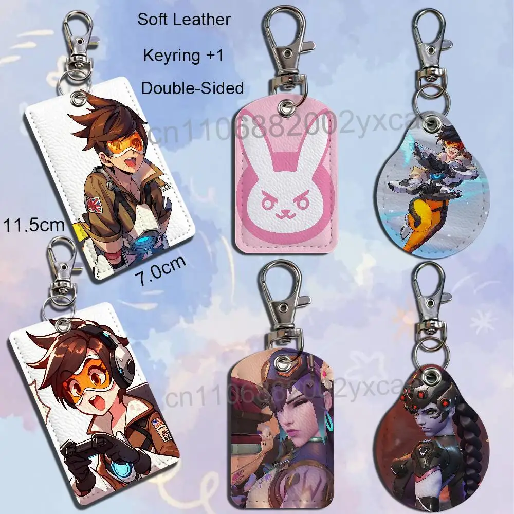 space accelerator Widowmaker Overwatch Leather Keychain Badge Holder with Lanyard - ID/Access Card Holder, Key Ring Accessory