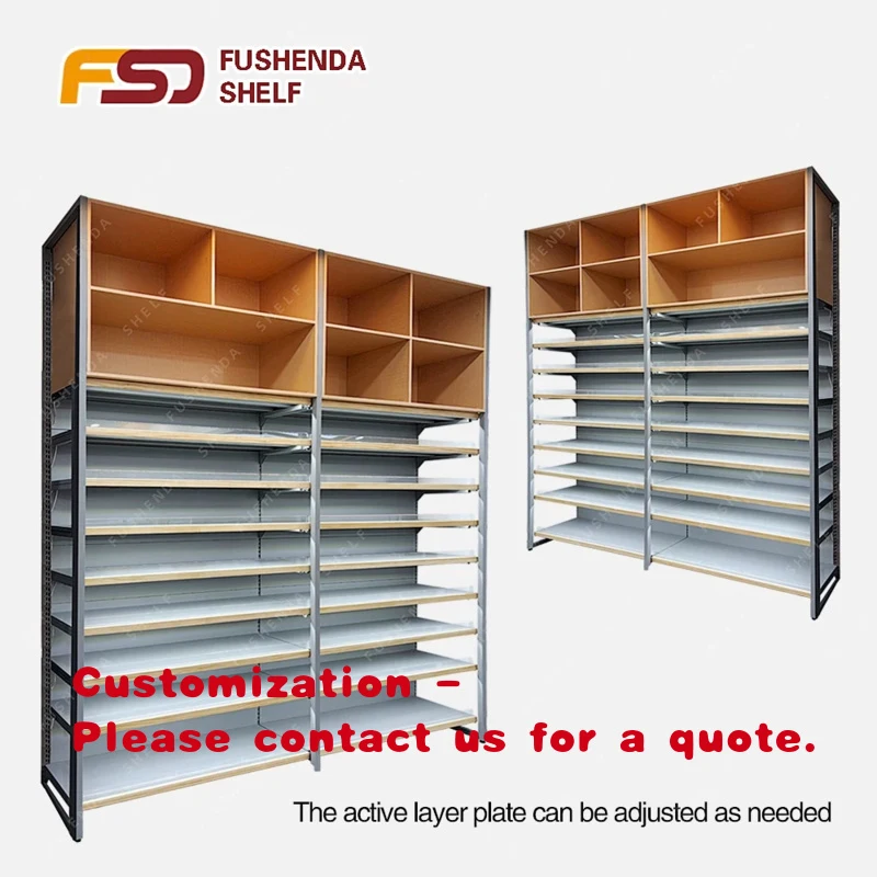 custom.Hot-sale Single-sided/Double-sided Light Duty Metallic/Wooden Exquisite Display Stand Convenience Store Shelf