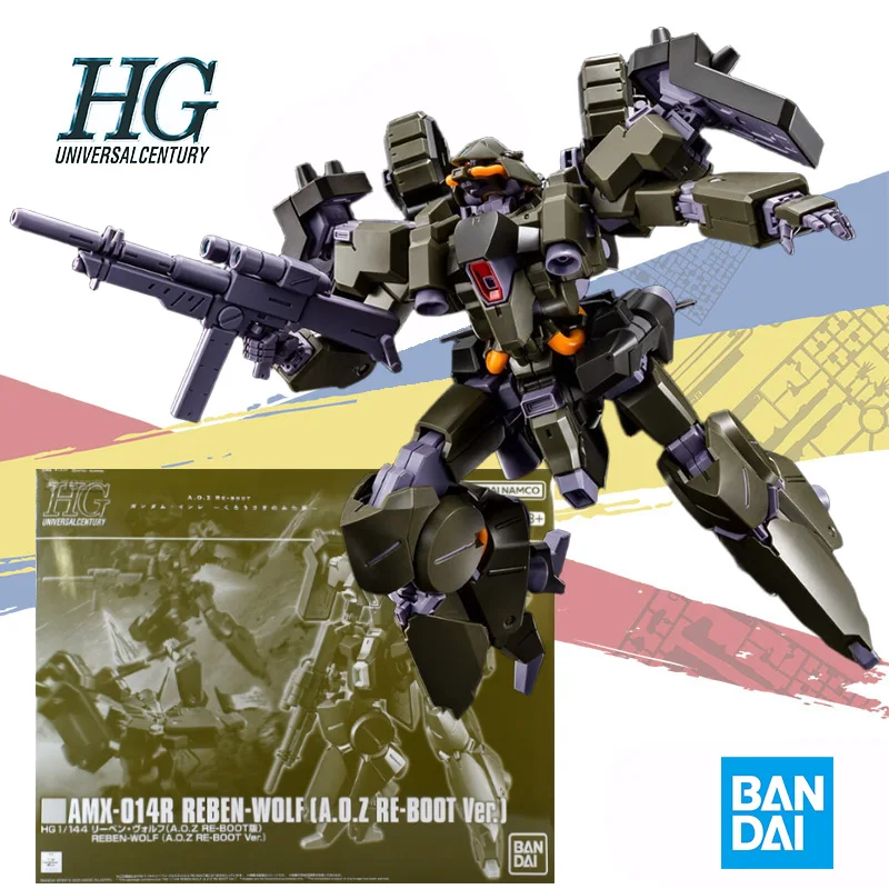 

Bandai Genuine GUNDAM HGUC 1/144 AMX-041R REBEN-WOLF (AOZ RE-BOOT VER) Anime action figure assembly model ornaments toys gifts