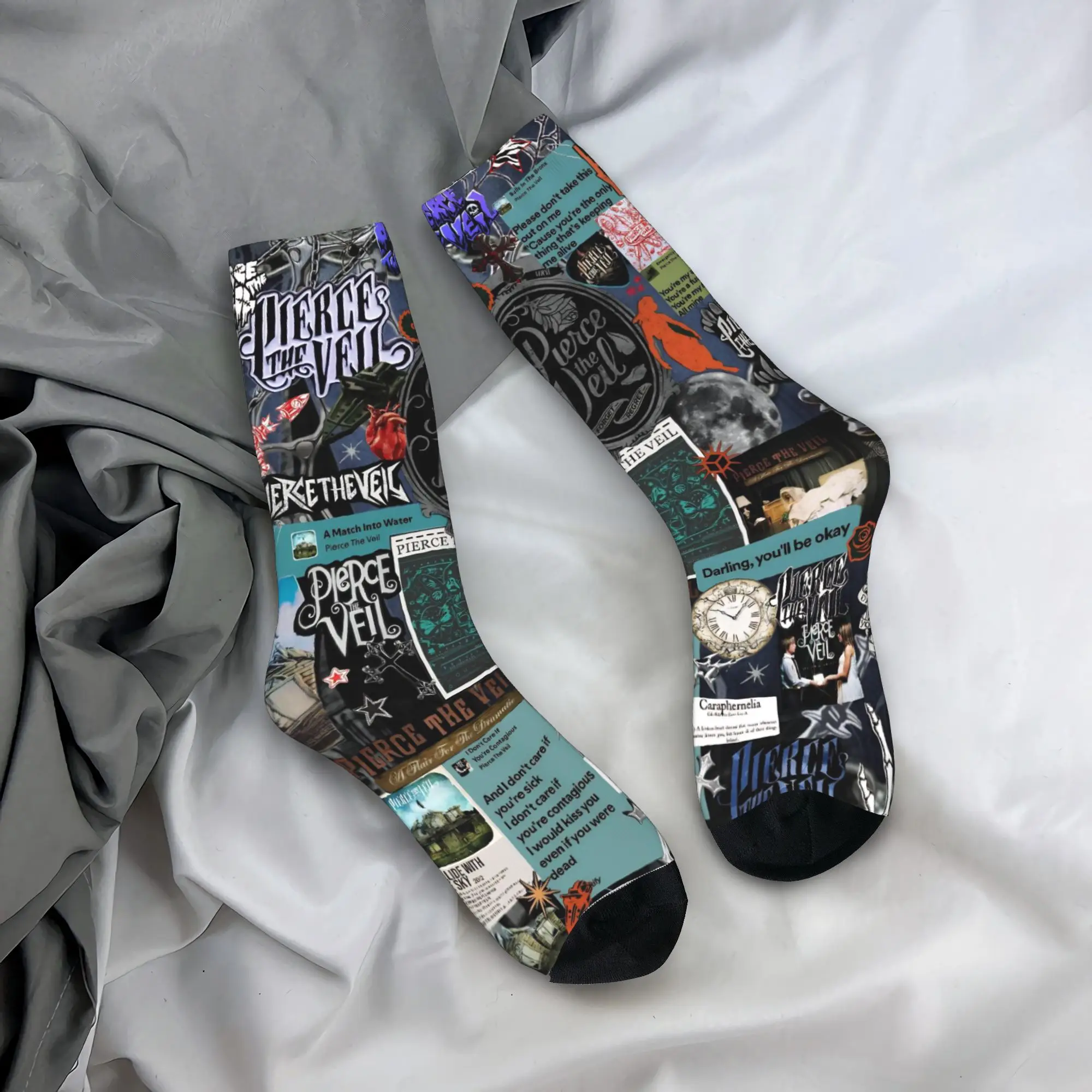 

Носки Pierce the Veils, элегантные чулки, осенние антибактериальные мужские носки, теплые мягкие велосипедные носки с рисунком