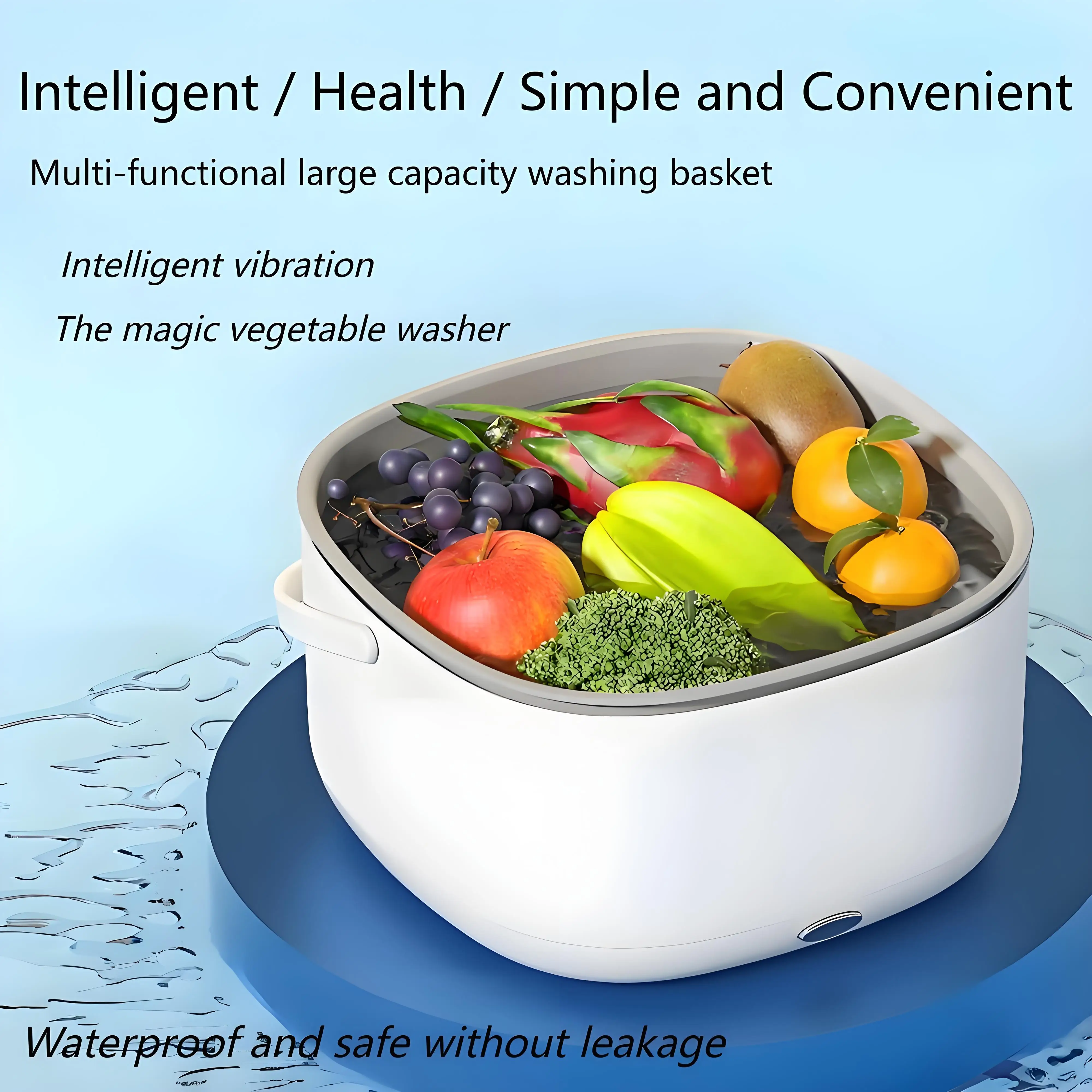Electric Vegetable Washer – Double-Layer Fruit & Veggie Cleaning Basket, Multi-Functional Kitchen Tool for Home Use