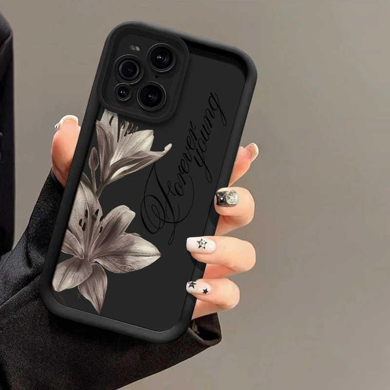 Soft Silicone Phone Case For Motorola Moto G100 E40 E32 E14 E13 G05 G85 G14 G06 G56 G86 Lily Flower Pattern Shockproof Cover view 5