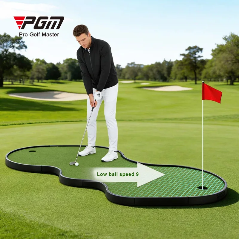 PGM GL025 Mini Golf Park, Indoor Outdoor Putting Green Mat, Portable Golf Practice Surface