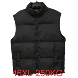 Autumn winter new vest men's extra-large 15xl 16xl waistcoat detachable cap keep warm vest men clothing streetwear vest 250KG