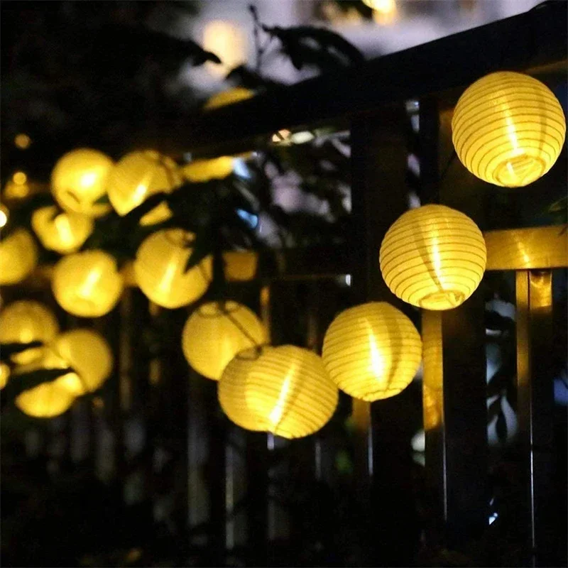 Imagem -04 - Impermeável Led Solar Light String Lights Jardim Quintal Street Decor ao ar Livre Guirlanda Lâmpada Solar Ano Novo Festa de Casamento