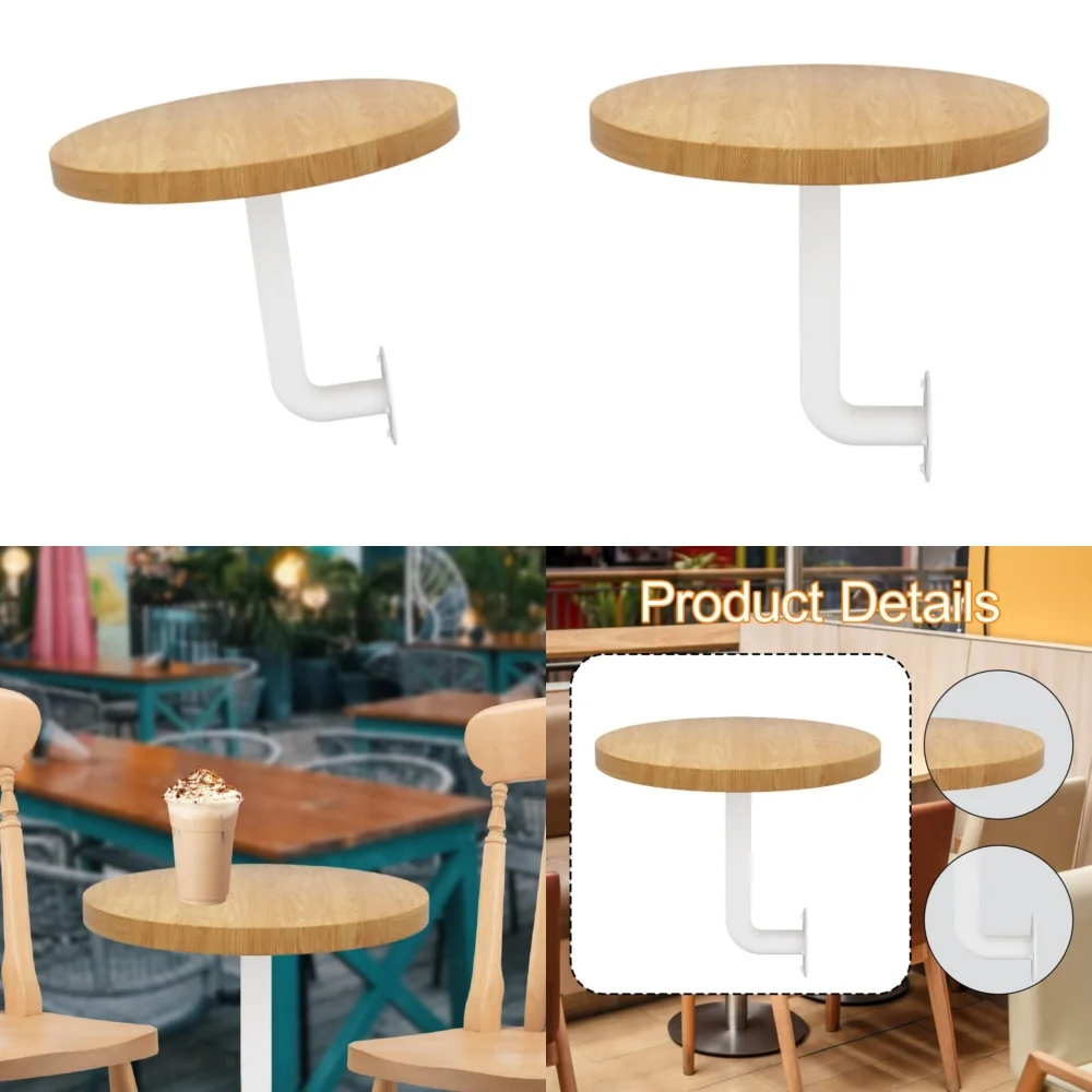 

Café TablesWall Mounted Round Table Space Saving Foldable Coffee Table for Bedside Living Room Kitchen Dining Use