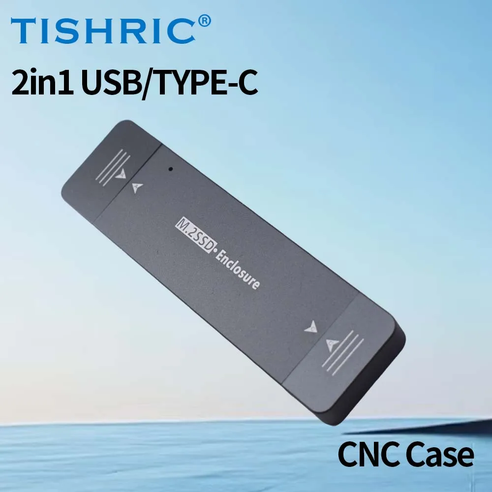 TISHRIC NVME Enclosure NGFF SSD Case for Hard Drive 1.8Inch External Case USB3.0 Type-C Ngff NVMe 2230/42 M2 SSD with for Laptop