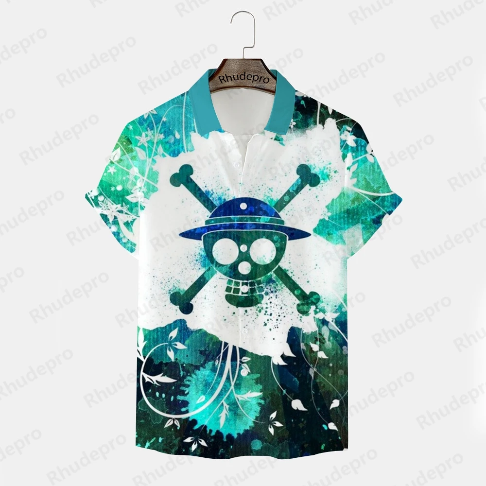 One Piece Men's Shirt Oversized Monkey D Luffy Streetwear Roronoa Zoro Y2k High Quality Shirts T-shirts Clothing Harajuku Style