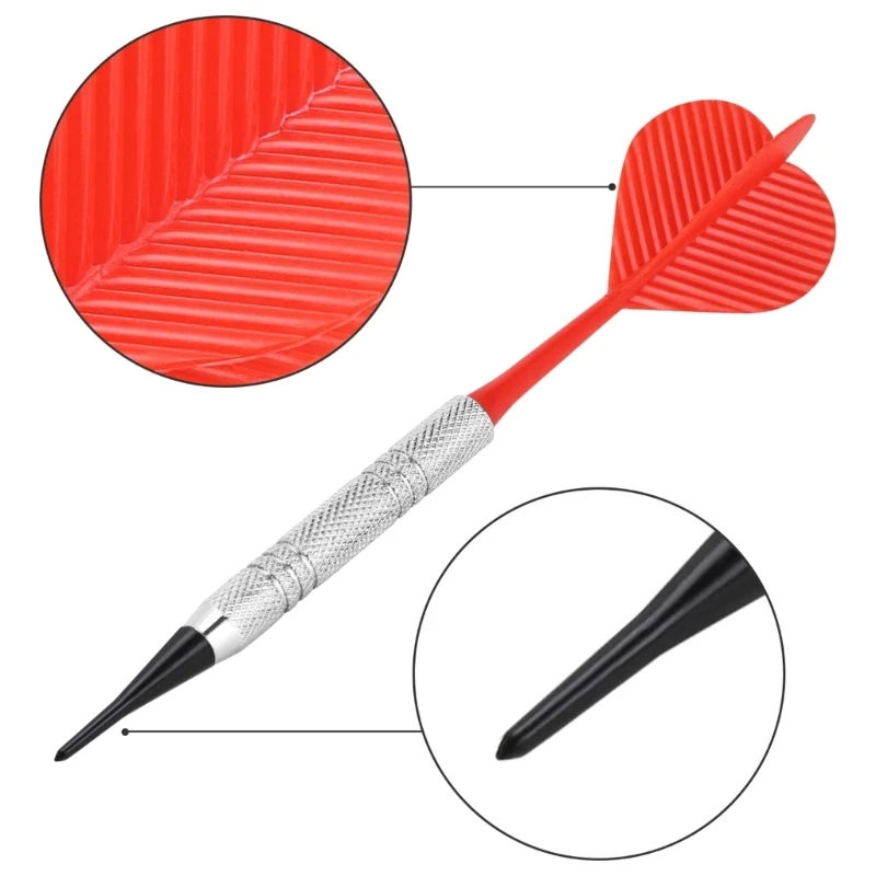 Professional Iron Barrels Plastic Flight Set of 12 14g Soft Tip Darts Sets with Iron Nickel Plated Shaft Safe quality