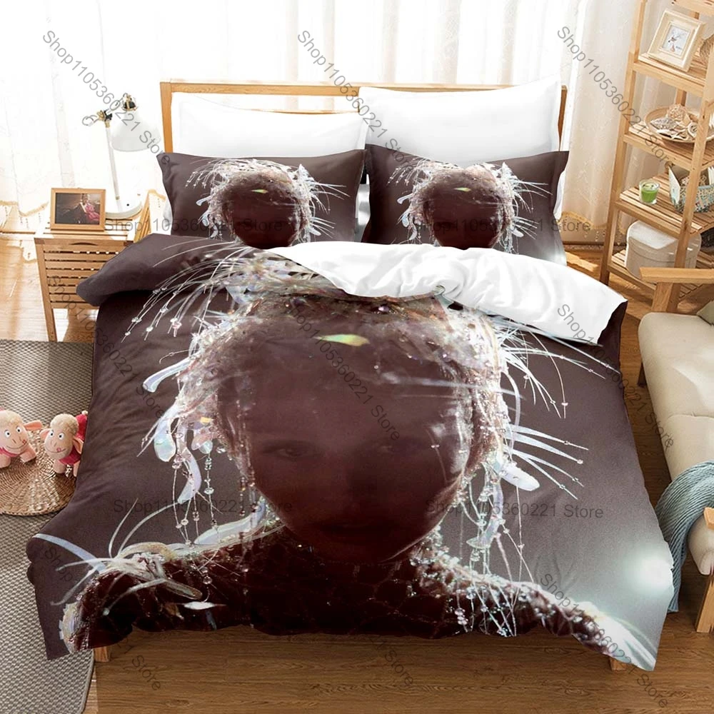 Miley Cyrus Something Beautiful Bedding Set, Duvet Cover & 2 Pillowcases, Glamorous Pop Singer Pattern Breathable Fabric
