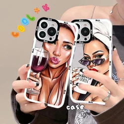 Fashion Beautiful Girl Phone Case For iPhone 14 13 12 11 Pro Max Mini X Xs XR 6 7 8 Plus SE 2020 Transparent Case