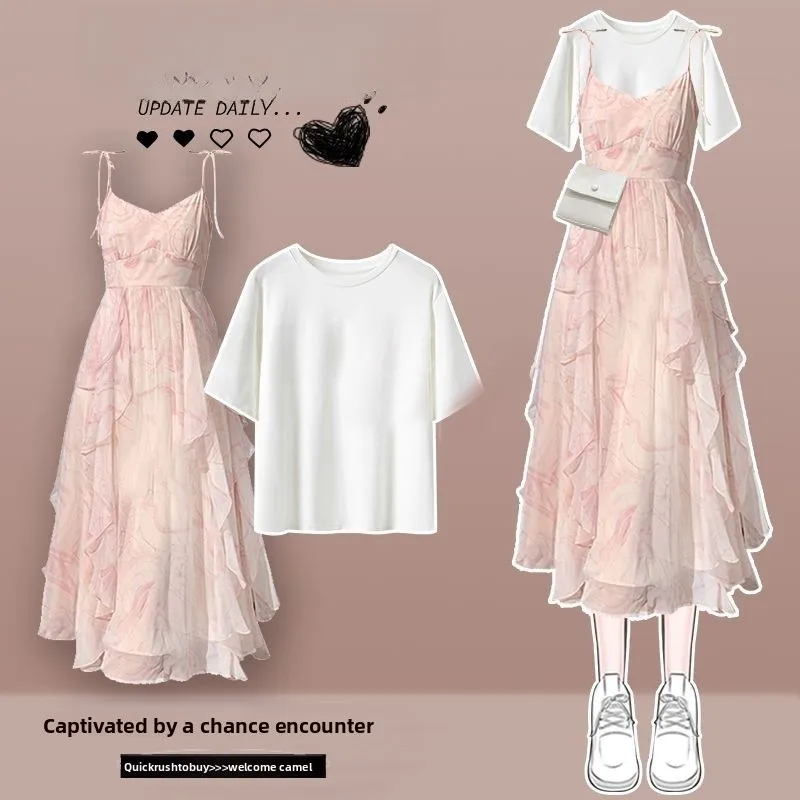 Ensemble deux pièces imprimé floral d'été Haut de protection solaire pour femme et design amincissant Dr Sweet And Sal Sle Student School U...