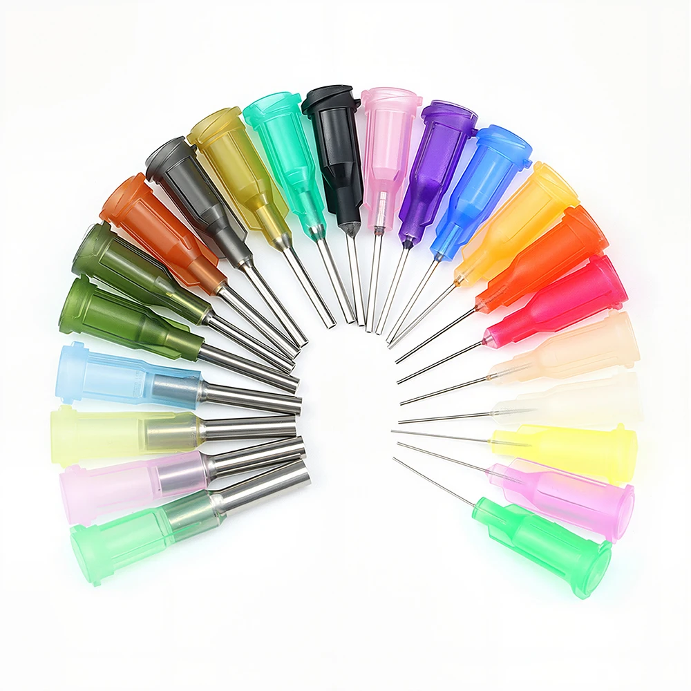 10G-34G 13mm Dispensing Machine Glue Injection Needle 0.5 Inch Stainless Steel Dispensing Needle Spiral Mouth Nozzle Glue Needle