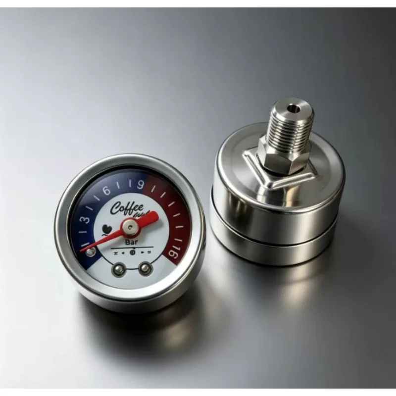 16 Bar Pneumatic DIY Coffee Machine Extraction Steam Waterproof Mist Pressure Gauge 304 Stainless Steel G1/8 Thread 1 Thread