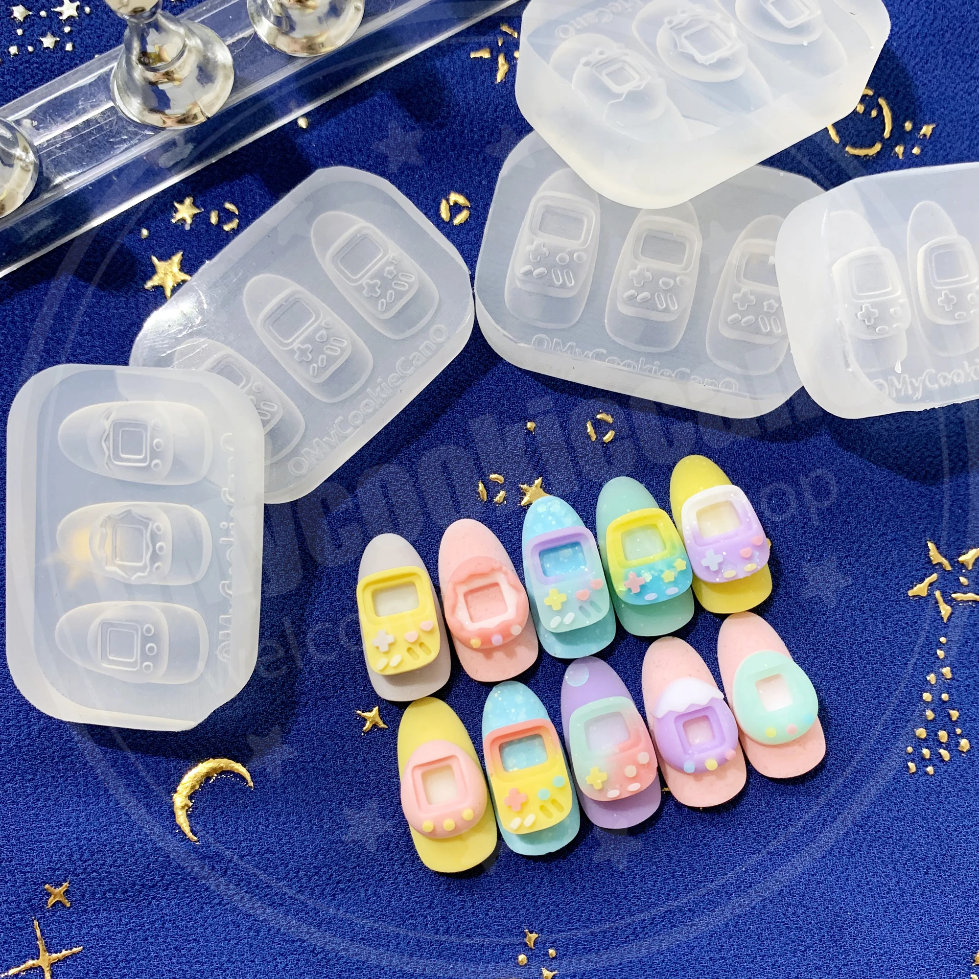 Super cute mini Gameboy 3D nail art mold, transparent silicone mold，Shake mold，liquid sand mold