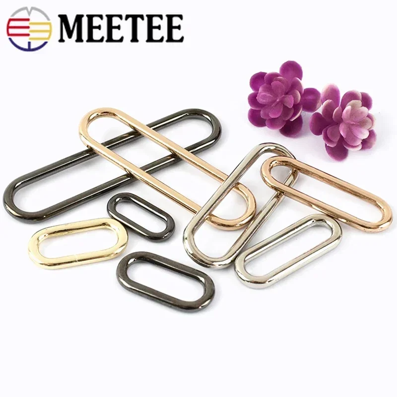 10/20Pcs 15mm-60mm O Ring Metal Oval Buckles Shoes Clasp Egg Button Bag Strap Connect Rings Adjust Hook Accessories for Handbags