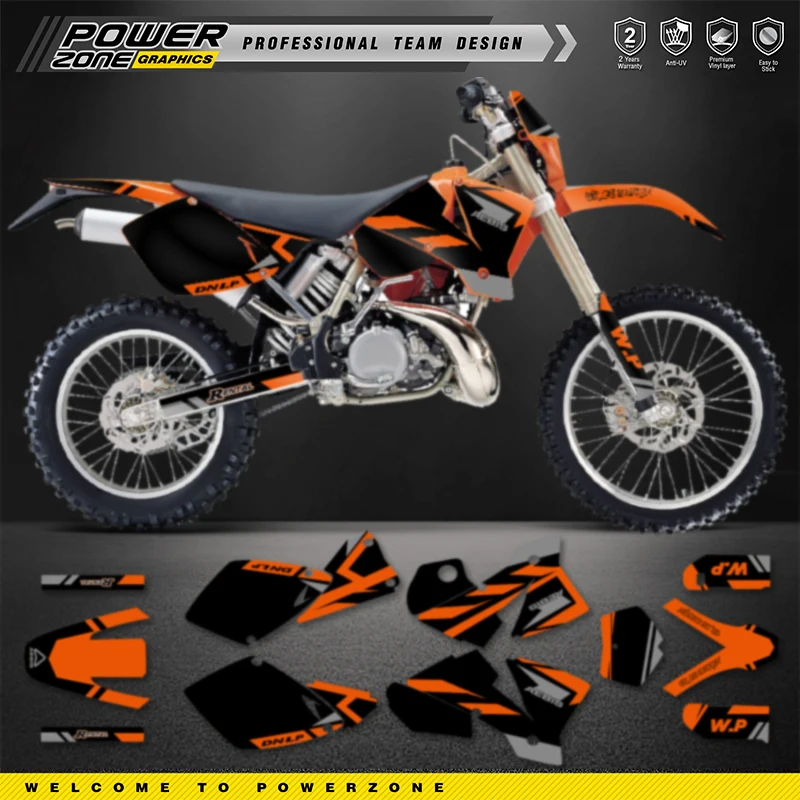 

Комплект наклеек с графикой PowerZone для мотоциклетной команды для KTM SX SXF 2001 2002 EXC XCW Enduro 2002 125 250 300 350–500cc 02