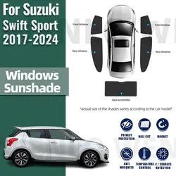 For Suzuki Swift sport ZC33 2017-2023 2024 Car Sunshade Front Windshield Magnetic Mesh Curtain Rear Side Window Sun Visor Shade