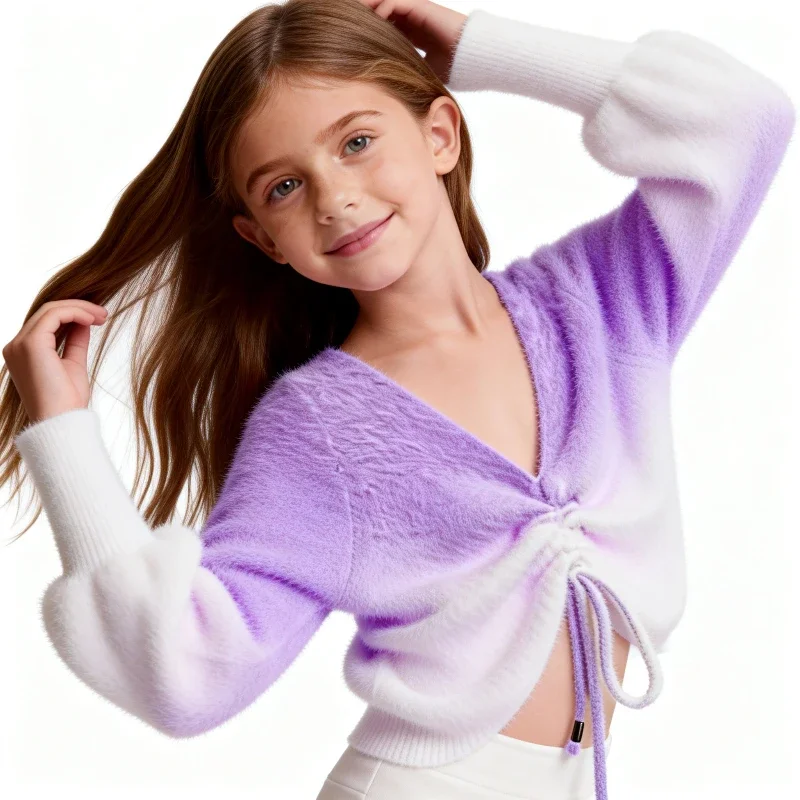 girls-autumn-winter-ballet-knit-cardigan-shawl-gradient-color-long-sleeve-drawstring-dance-practice-thermal-outfit-set