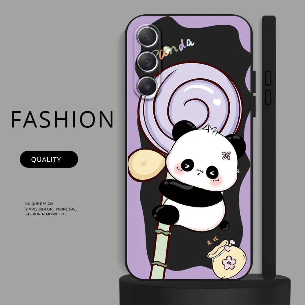 Phone Case For Samsung Galaxy M54 M52 M53 M33 M32 M14 M13 F54 5G M22 M12 F12 Soft Silicone TPU Shockproof Back Cover Cute Panda