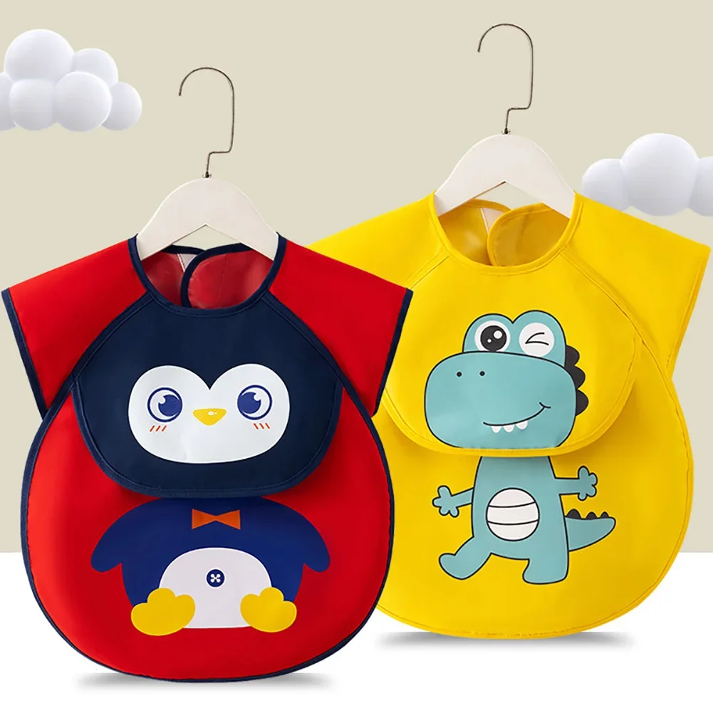 Baby Sleeveless Scarf Waterproof Toddler Art Smock Feeding Bib Apron Pocket Infant Boys Girls Burp Cloth Banana Bibs for 1-3Year