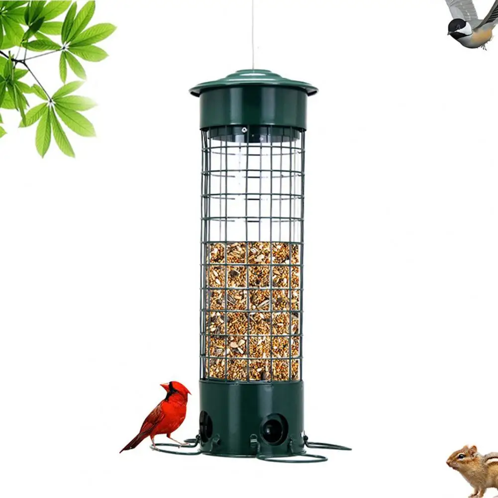 

Squirrel-Proof Wild Bird Feeder Portable Bird Feeder For Garden Yard Outdoor Wrought Iron Hanging Hummingbird Feeder