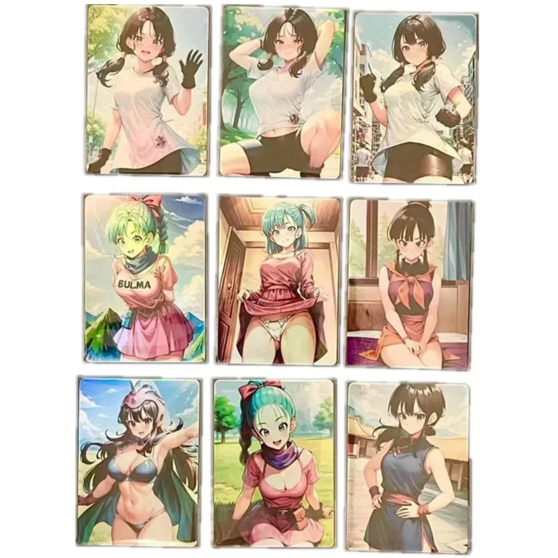 9Pcs/set Anime Dragon Ball GT Z Bulma Android No. 18 Sexy Nude Card Acg Kawaii Heroine Gift Toy Classic Game Collection Card