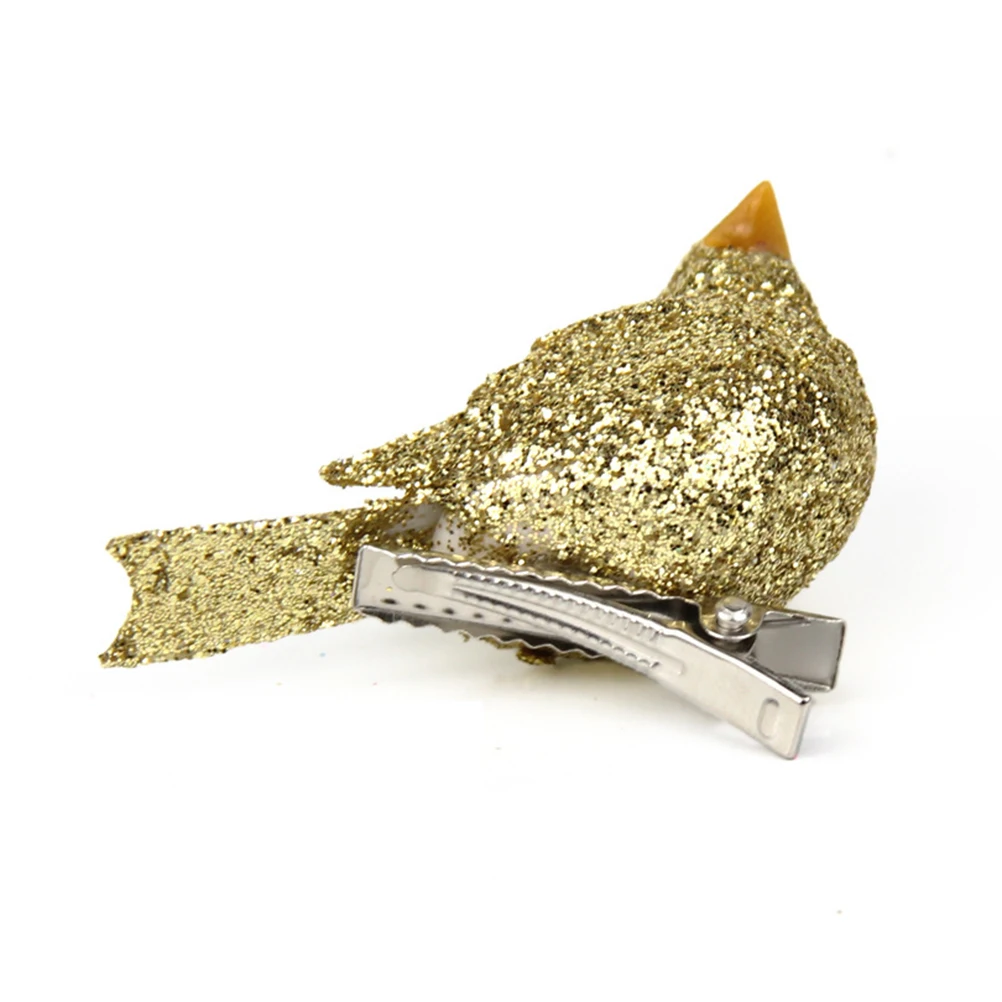 

12 pcs Simulated Bird Hair Clip Cute Foam Birds For Hair Decoration Miniature Animal Hairpin Natural Non-Toxic Gift Golden