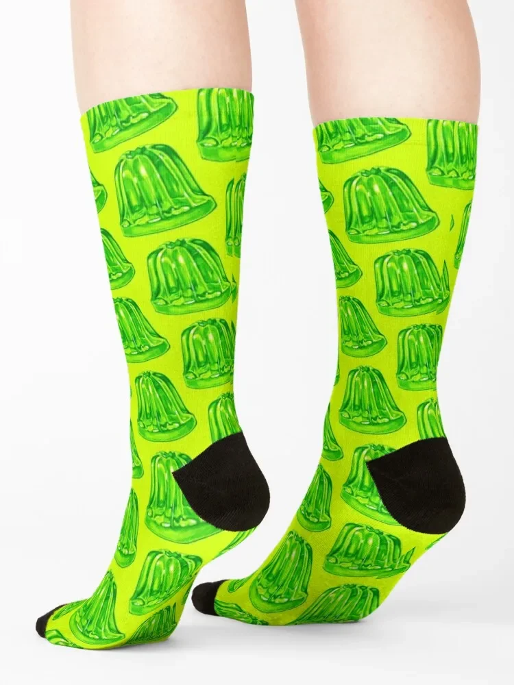 Green Jello Mold Pattern - Lime Socks bright garter halloween Socks Women\'s Men\'s