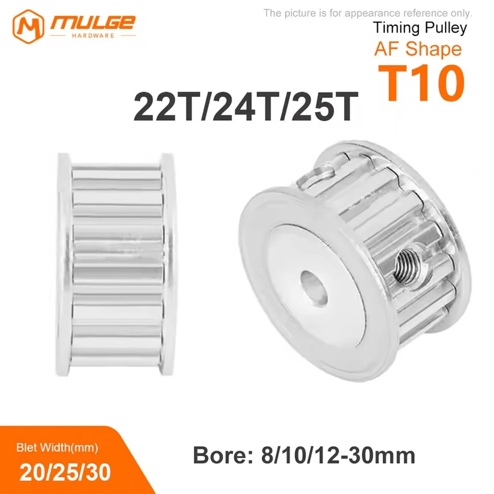 Timing Pulley T10-22T/24T/25teeth Bore 8mm-30mm Teeth Pitch 10mm belt width 20/25/30mm T10 belt pulley