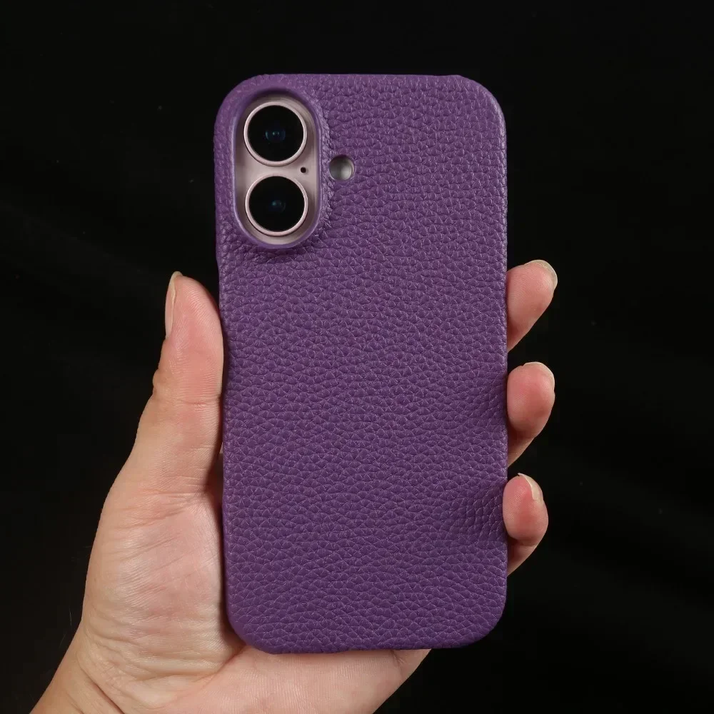 For iphone 16 Pro Max case Luxury Genuine Leather Cover Back Etui Coque Shockproof for Funda iphone15 14Pro 13 XR XSMax Carcasa