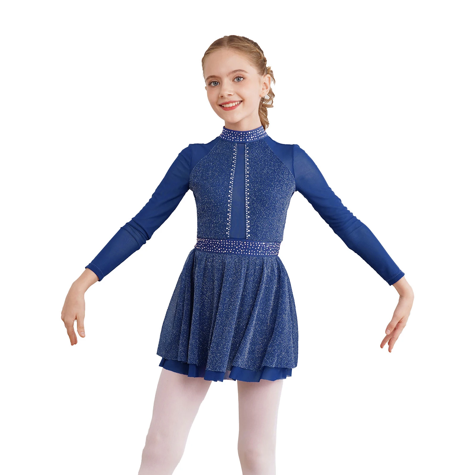 Ballet Tutu Dance Dress para meninas, Collant para crianças, Ginástica Dancewear, Figura cintilante, Vestido de patinação no gelo, Vestido dança lírica