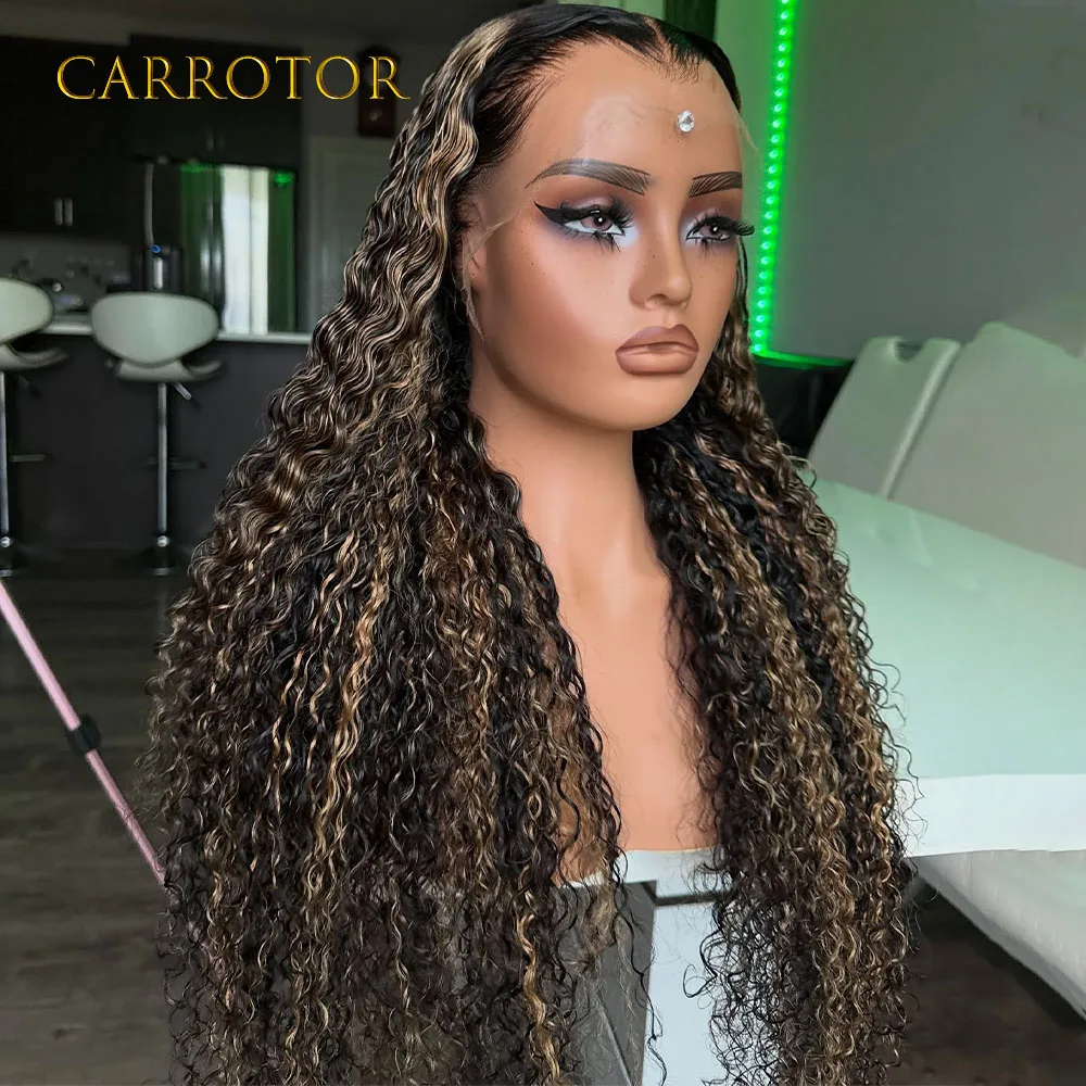 

Парик из 100% натуральных волос, 250 плотности, омбре 1b/27, кудрявый, с прозрачной кружевной основой 13x4, без клея, предварительно прорезанный, готовый к носке