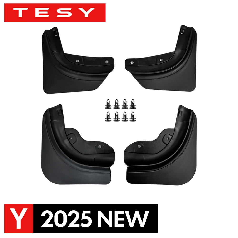 Car Wheel Mud Flaps For Tesla Model Y Juniper 2026-2020 Launch Splash Guards Mudflaps Front Rear Fender TPE Mudguards Protector