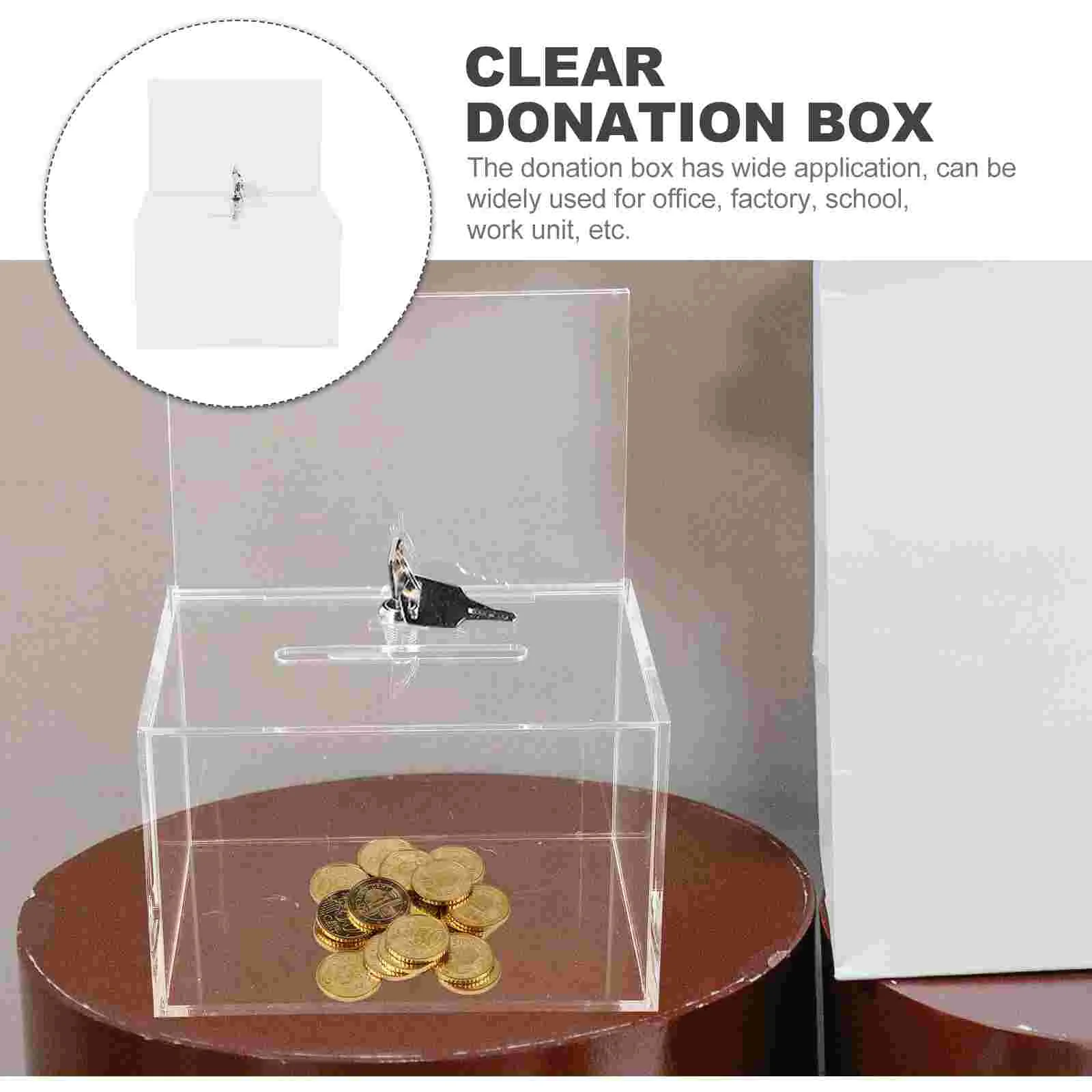 Tip Box Donation Case Boxes for Fundraising Letter Post Container Clear Window Mailbox Ballot