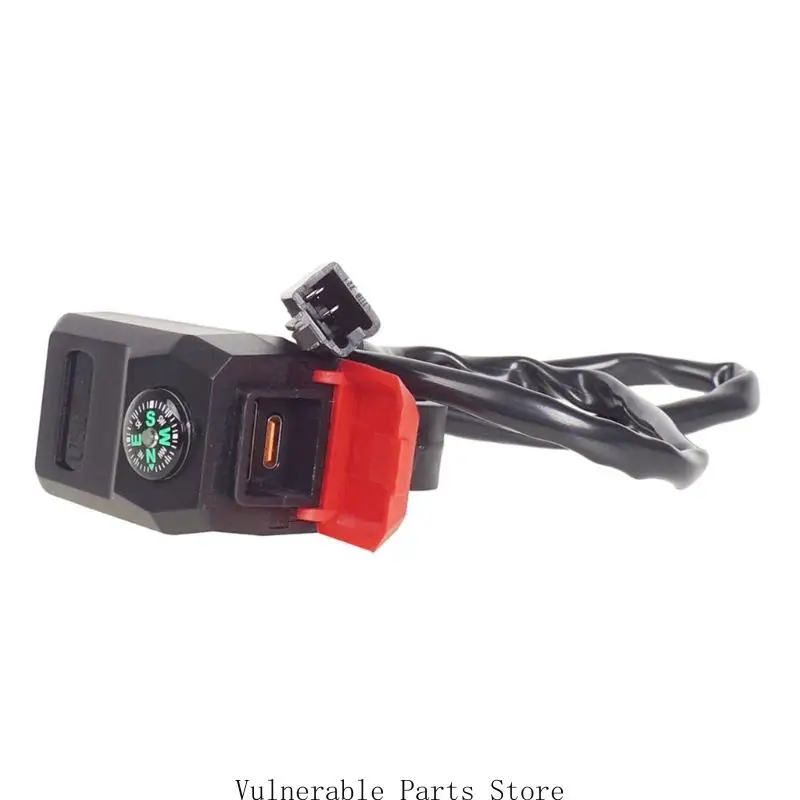 High Speed 5V3A Waterproof Motorcycle Phone Chargers Double USB Ports & Direction Included Double Usb Motorcycle Adapter for view 2