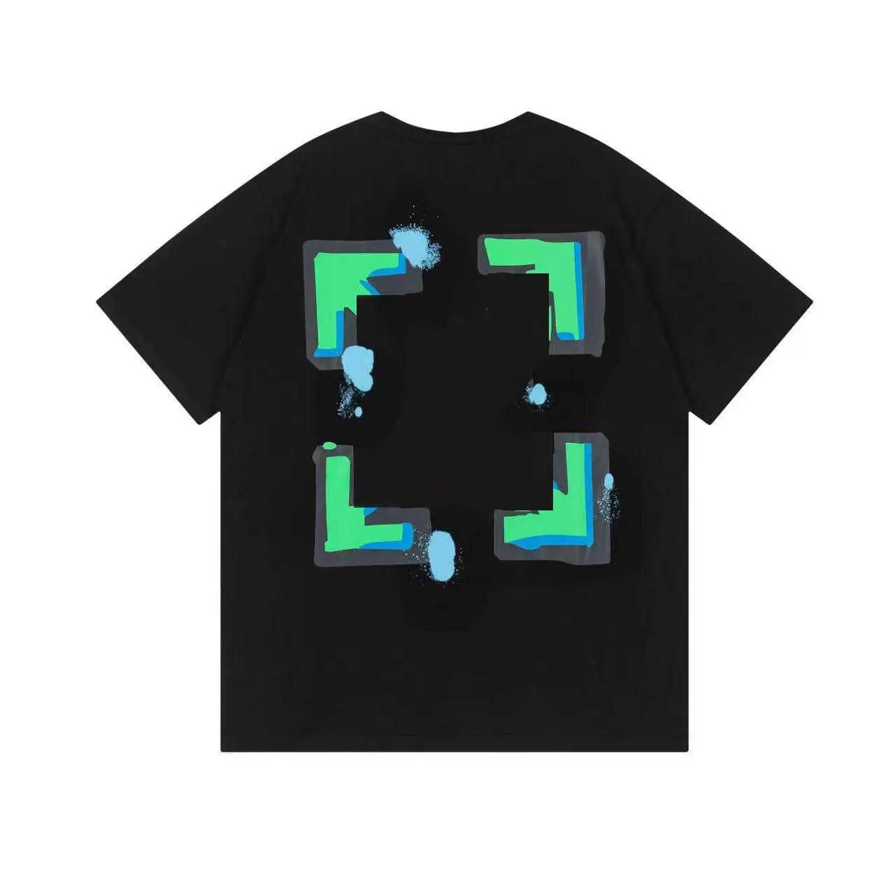 

Весенне-осенняя мужская и женская футболка с одинаковым типом базовой рубашки, свободная дышащая мужская хлопковая футболка со стрелками