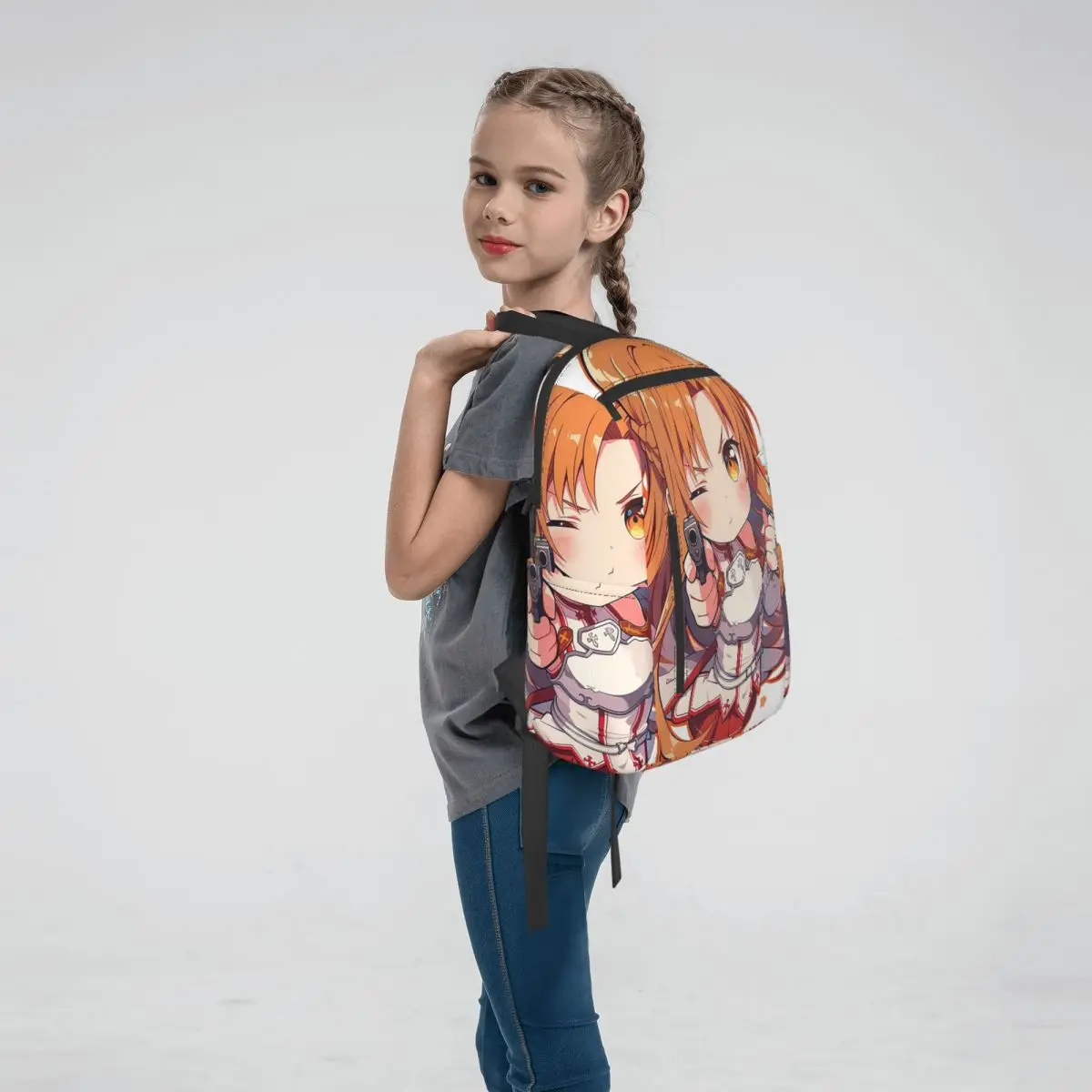 Sword Art Online Yuuki Asuna Anime Backpack Large Capacity Children BookBag School Bag Shoulder Bags for Men Women