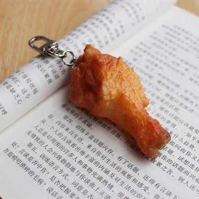 Beadsnice Simulation of Fried Chicken Leg Keychain Orleans Chicken Wings Student Couple Bag Creative Charm Pendant