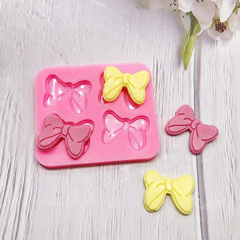 NewArrive 1pcs Cute Knot Bow Molds Soft Silicone Fondant Resin Art Mould Cake Decoration Pastry Kitchen Baking Accessories Tools